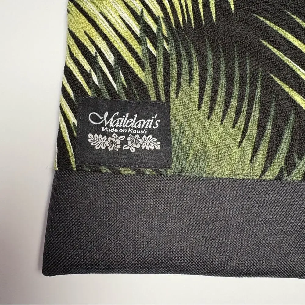 Mailelani's Kauai Elite Travel Bag Crossbody Purse Green Black Palm Print Hawaii